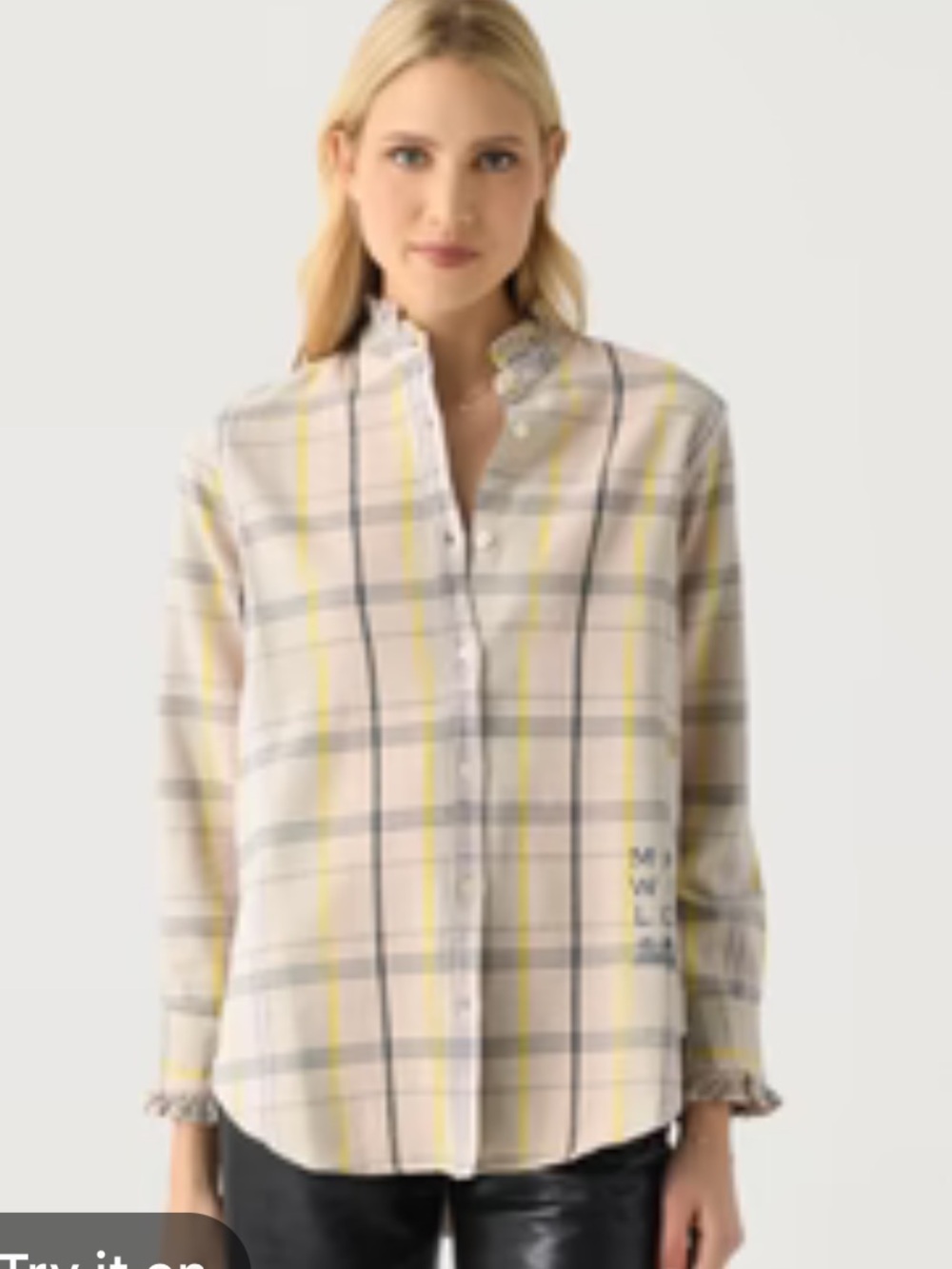 NWT Kerri Rosenthal Mia Cabin Plaid Ruffle Shirt